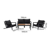 Aidan Garden Furniture Set in Slate Grey 5 pieces V264-OTF-544A-DGR-5PC