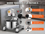 Commercial Food Mixer, 18.7L Commercial Stand Mixer with 3 Adjustable Speeds, 1100W Dough Mixer with V952-ZXSPJBJ20QT1FBO63V3
