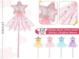24 Pcs Glitter Star Magic Wand Princess Wand Fairy Angel Star Stick with Ribbon for Girl Kid V1258-DP02-C-2738