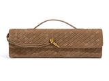 Retro Woven Baguette Handbag for Women Suede Texture PU Leather Shoulder Crossbody Bag Elegant V888-ELOSUNG41400