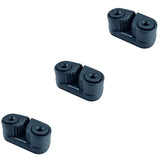 Nylon Cam Cleat, Black, Flared Entry, Lightweight, for Boat, 3Pcs V1369-AZ3-W-16484