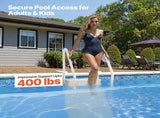 4-Step White Robust Pool Ladder of 2 Handrails for 1219.2-1371.6 mm Pools V952-DXYCTLTSFSSLMT8OVV0