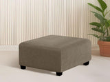 Square Ottoman Covers Slipcover Stretch Comfortable Jacquard Fabric with Elastic Bottom Form Fit V1366-AZ2-W-16602