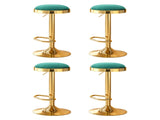 4x Artiss Bar Stools Kitchen Dining Chairs Velvet Padded Stool Green BA-B-FABRIC-G02-GRX4