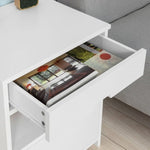 White Bedside Table with 2 Drawers V178-58533