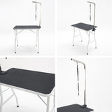 Paw Mat Pet Grooming Salon Table 78cm Adjustable Foldable Mobile for Commercial BLACK V274-PET-PGT101-BK