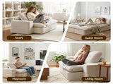 Artiss Convertible Folding Sofa Bed 30D High-Density Foam Boneless Couch with Corduroy Sleeper Couch SBED-E-FLD04-2S-BG