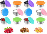 Mini Food Storage Containers - Stainless Snack Box - Set of 12 Dressing Jars - Small Stainless V1188-MS101-03088-1