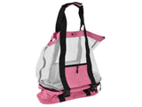 Beach Bags Mesh Cotton Oversized Storage Tote Bags for Beach Picnic Barbecue Camping Pink V1294-YM0523-3117210212411