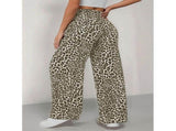Women'S Wide Leg Pants with Pockets, Casual Trousers Sweatpants Leopard XXL V1369-AZ3-W-11513