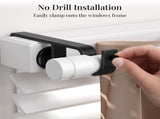 4 PackOver-Blinds Curtain Rod Brackets for Outside-Mounted Blinds, No Drill, Adjustable Fit - Black V1107-115-99227-BLK-4PACK