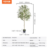 VEVOR Artificial Olive Tree, 152.4 cm Tall Faux Plant, Secure PE Material & Anti-Tip Tilt Protection V952-RZS5FTGLS000D4T3BV0