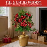 Christabelle 36cm Christmas Tabletop Topiary with Berries Baubles & Pine Cones 112_GUE504