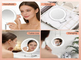 Dual-Sided LED Makeup Mirror with 1X & 30X Magnification, 3 Color Temperature Lights, Touch V1107-CS-ZDSMHZJ