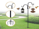 Outdoor Hanging Hook Shepherd's Stand with 5-Prong Base for Hummingbird Feeder Plants Hanger Lantern V1366-AZ2-W-11956