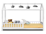 Artiss Bed Frame Wooden Kids House Frame White ROCK WBED-F-HOUSE-ROCK-S-AB