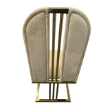 2X Dining Chair Stainless Gold Frame & Seat Beige Fabric V43-DC-FNC-BG