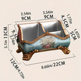 Natural Resin European Storage Box, Hand-Painted with Blooming Flowers A Practical Storage V1232-SNH-SZ-001