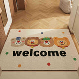 Healing Bear Set of 2 Cartoon PVC Coil Entrance Mats - Non-Slip Dirt Trapping Door Mats V888-ELOSUNG28034