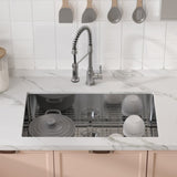 Kitchen Sink, 304 Stainless Steel Drop-In Sinks, Undermount Single Bowl Basin with Accessories V952-QRSSCTXPDCY32WYR7V0