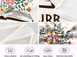 Book Lovers Gifts for Women Men, Flannel Soft Book Blanket Decor, Reader Gifts for Birthday, V1258-DP02-C-1137