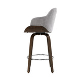 Artiss 2x Bar Stools Swivel Velvet Padded Wooden BA-TW-8908-GYX2