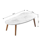 SOGA 80x40cm White Stone Pattern Living Room Nordic Coffee Table Modern Style TABLETEA12