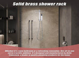 WELS 8" Rain Shower Head Set Square Dual Heads Faucet High Pressure Hand Held V63-828021