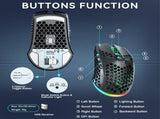 SOLAKAKA SM600 Honeycomb Shell Gaming Mouse Wireless,black V1300-SM600-BLACK