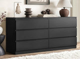 Artiss 6 Chest of Drawers Lowboy Black FURNI-N-CDR-02-BK-AB