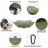 Turquoise Automatic Pop-Up Mosquito Net Hammock - 200kg Load Capacity, Lightweight Outdoor Camping V888-ELOSUNG13733