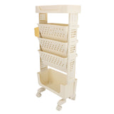 Rolling Book Cart 5 Tier PP Multi Functional Movable Storage Book Rack Utility Organizer Bookshelf V1294-YM0901-3117250131311