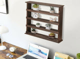 4 Tiers Rustic Wood Spice Rack Organizer Wall Mounted Kitchen Shelves Space Save V767-JJ-ZZ116