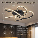 Irie Dimmable 5 Lights LED Ceiling Light - Black V558-LL002CL012B
