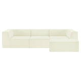 Sarantino Novi 3-Seater Modular Sofa with Ottoman in Cream Non-Slip Bottom Lounge SOFA-MLM-232-CM