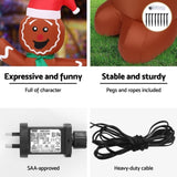 Jingle Jollys Christmas Inflatable Gingerbread Man 1.5M Height LED Decorations Illuminated XMAS-INF-GINGER-CANDY-5FT