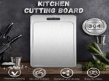 Double-Sided Titanium Cutting Board in Silver, 46x30cm, Durable and Heat Resistant LSB-59252