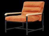 Levede Metal Framed Lounge Chair Velvet in Orange CH1149-BR