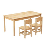 1 Keezi Kids Table and 2 Chairs Set Pinewood FURNI-C-TBCH-PINE