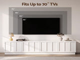 Artiss 180cm TV Unit Entertainment Cabinet Fluted Style Cable Management White FUR-S-TV180-4D-WH-AB