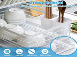 CARLA HOME 2-Tier Dish Drying Rack for Kitchen Counter with Removable Drip Tray, Utensil Holder and LSB-36249