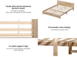 Artiss Double Bed Frame with 2 Drawers Bedroom Furniture WBED-F-OATMEAL-D-NA-DRAW