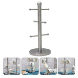 Plated Stainless Steel Coffee Cup Holder with Six- Design for Kitchen Organization and Storage V1369-AZ3-W-21470