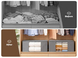 Artiss Blanket Storage Bags Box X8 Clothes Quilt Container 84L Organiser Grey BLS-DIY-LIN01-GYX8