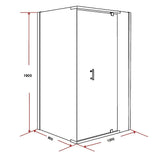 Shower Screen 1200x800x1900mm Framed Safety Glass Pivot Door By Della Francesca V63-829121