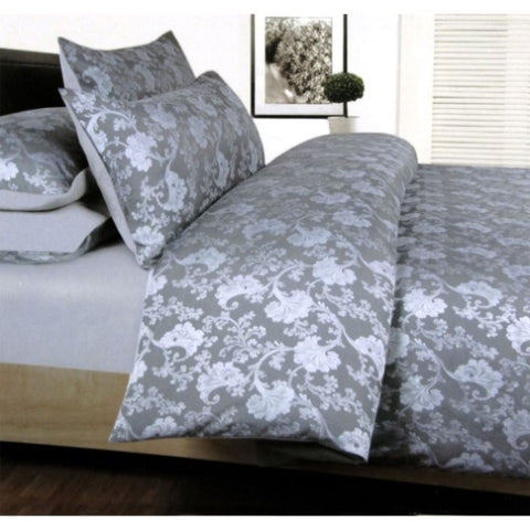 Accessorize Annabelle Grey Jacquard Quilt Cover Set Double V442-HIN-QUILTCS-ANNABELLE-GREY-DS