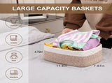 4-Pack Cotton Rope Storage Baskets, Rectangle Baskets with Handles, Nursery & Bathroom Organizer V1366-AZ2-W-18241