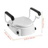 Raised Toilet Seat with Arms, 136.1 kg Load Capacity, 3-Level Adjustable Height, Widened Commode V952-FSSFSJGMTZDDNO6QU001V0