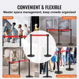 Crowd Control Stanchions, 2-Pack Crowd Control Barriers, Carbon Steel Baking Painted Stanchion Queue V952-ZGGLZHSTZX2JQGN8RV0