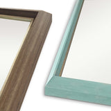 2 Set Wall Mirror Rectangular Frame Bathroom 70x90cm Turquoise V274-FT-BM-PSSQ-LB7090-X2